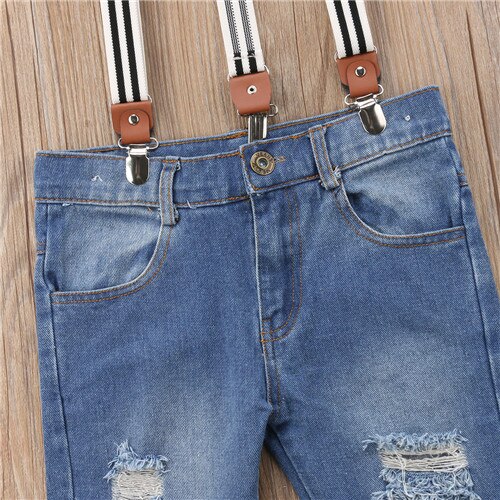 6M-5Y Peuter Infant Kids Baby Jongens Meisjes Denim Gat Jeans Bib Overalls Lange Broek Jarretel Broek Baby Kleding Outfits
