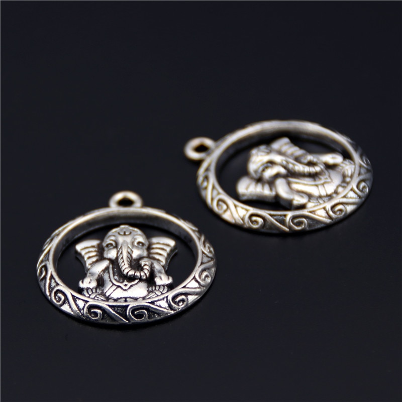8Pcs Tibetaans Zilveren Kleur Olifant Ganesha Boeddha Bedels Hangers Voor Armband Ketting Sieraden Maken Diy Handgemaakte Craft A2499
