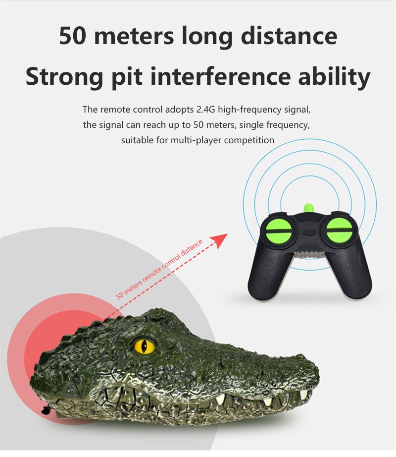 Remote Control Toys 2.4G Remote Control 4 Channel Remote Control Electric Boat Crocodile- Head RC Boats