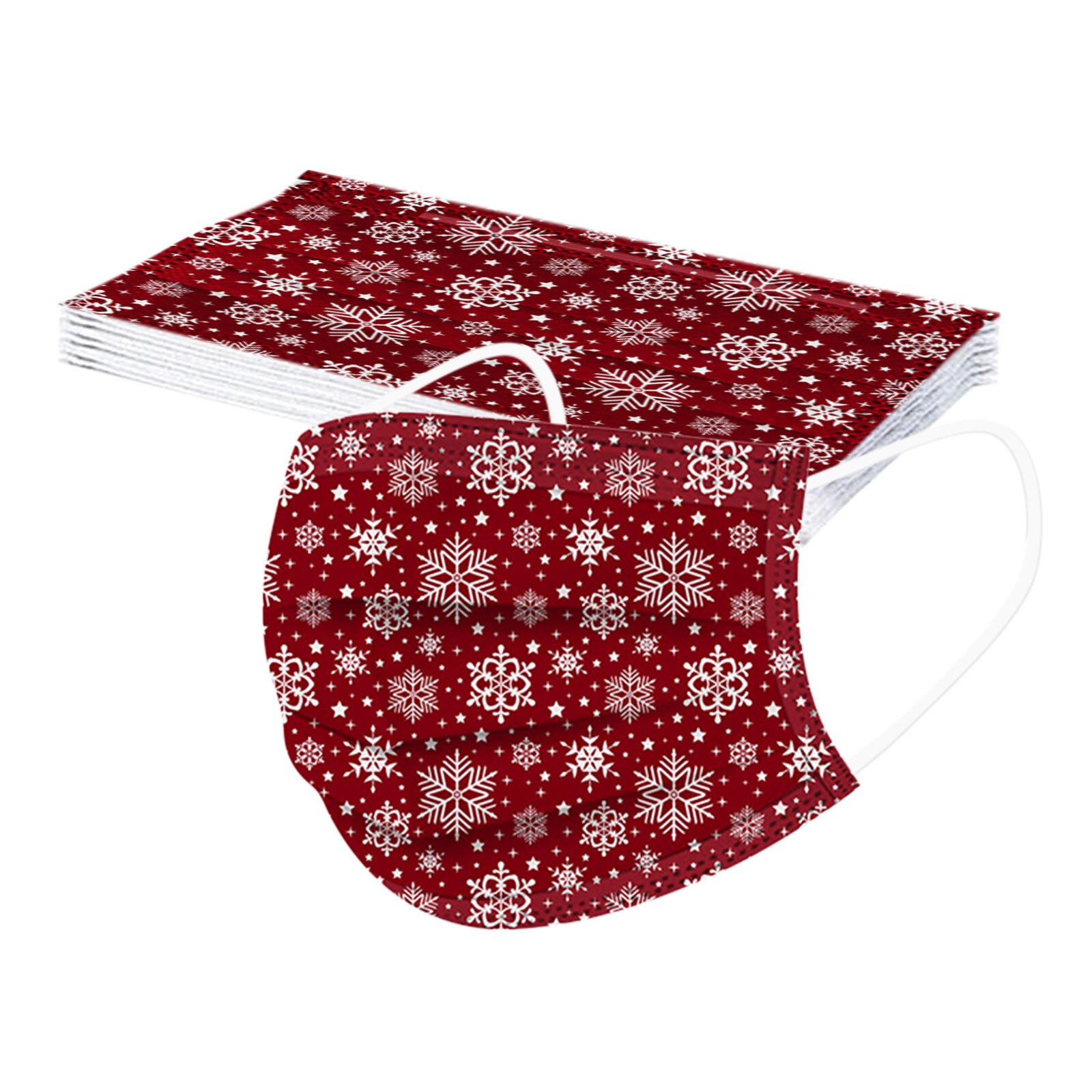 25# 10pc kindermaskers met kerstprint, wegwerpmaskers, stofdicht masker, anti-stofmaskers met oorlussen en oorlussen.: P