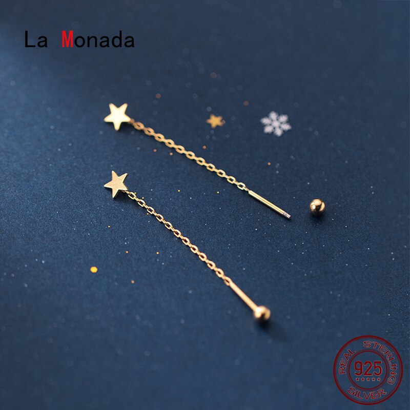 La monada naisten hopeakorvakorut 925 stud star tupsukorvakorut tytöille korvakorut korealaiset naiset korut minimalistinen nainen