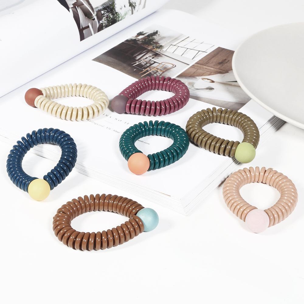 1Stck Schleifen Ball Telefon Linie Haar Schnüre Headwear Ornamente Farbe Mädchen Haar Zubehör