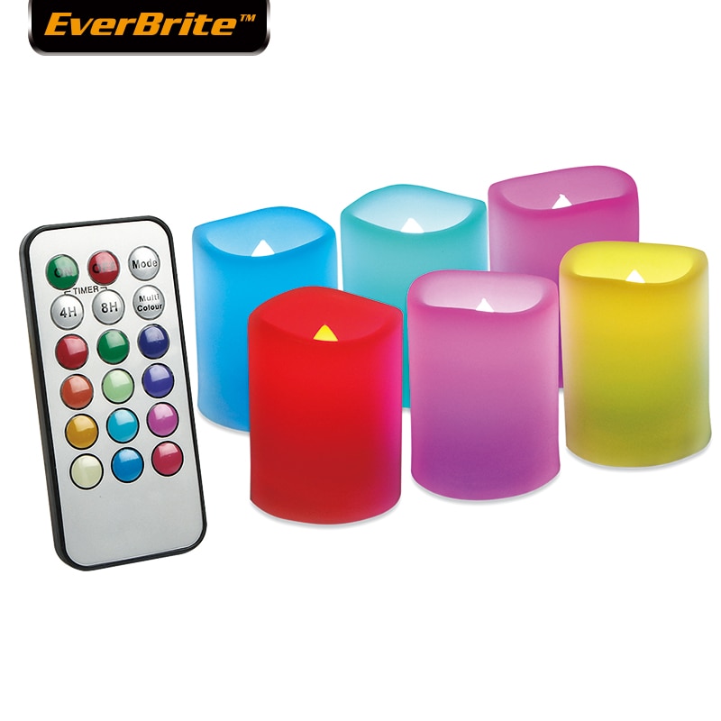 EverBrite 6PC LED Candles light Flameless Candles with Battery & Remote Control for Home Decoartion Party Wedding Xmas