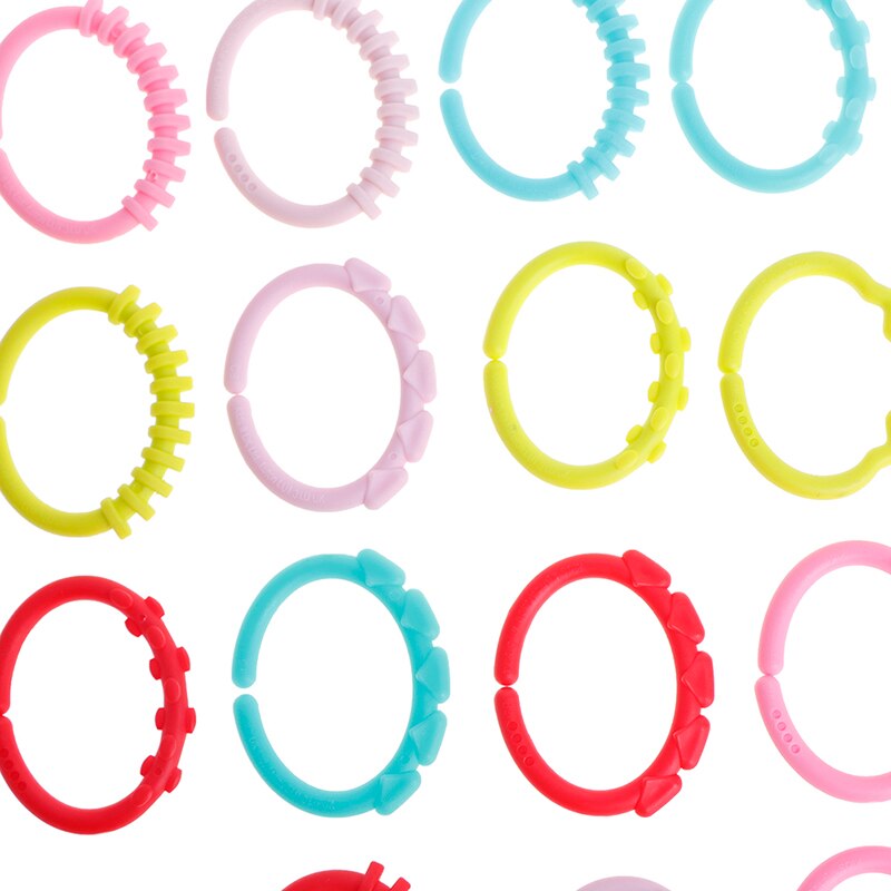 24 pcs Colorful Teeth Rubber Ring Baby Teether Toy Crib Bed Cart Hanging Rattle Toy Ornaments Education Doll 100% Brand