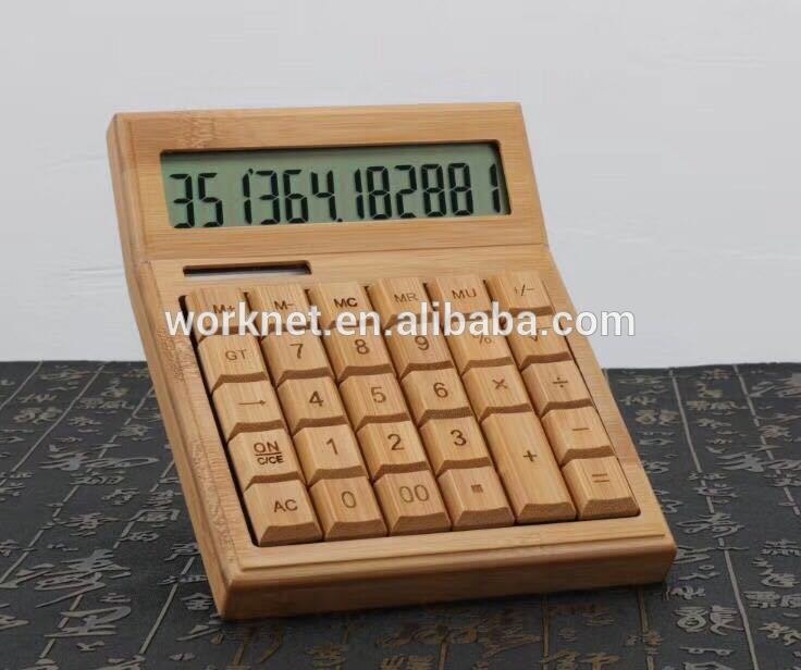LCD Display CS29 Calculadora Bamboo Solar Calculator Wood Scientific Calculator 12bits 29keys