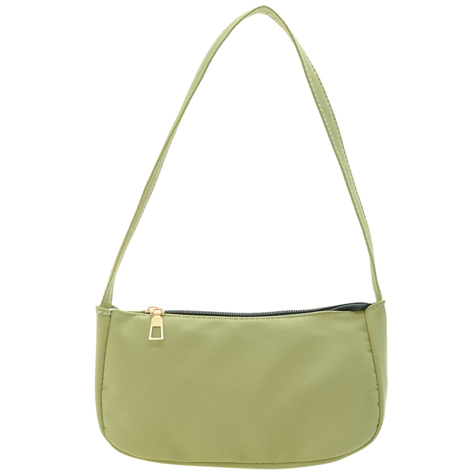 Bolso Baguette de tela de nailon para mujer, bolsa de mano para axila, bolso de hombro individual: Verde