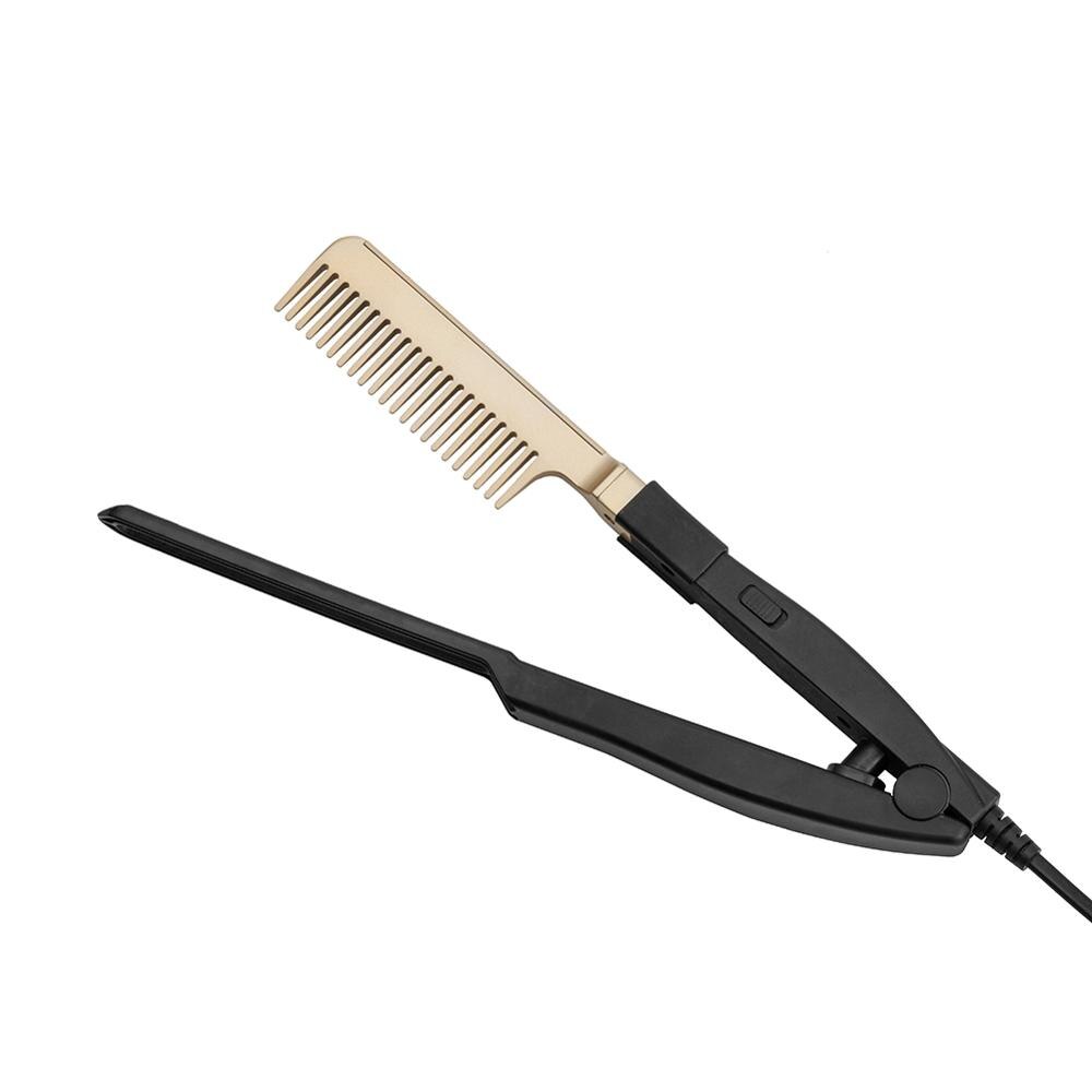 Peine para alisar el cabello en seco y mojado, cepillo eléctrico para rizar, elementos de seguridad de peluquería portátiles: B / UK