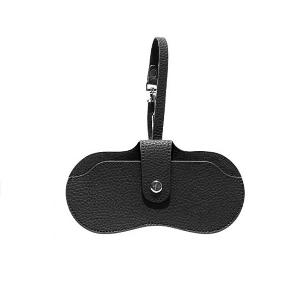Brillenkoker Dames Leer Zacht Brillentas Mode Draagbare Zonnebrillendoos Tas Accessoires Brillenkoker Zonnebrillendoos: Black