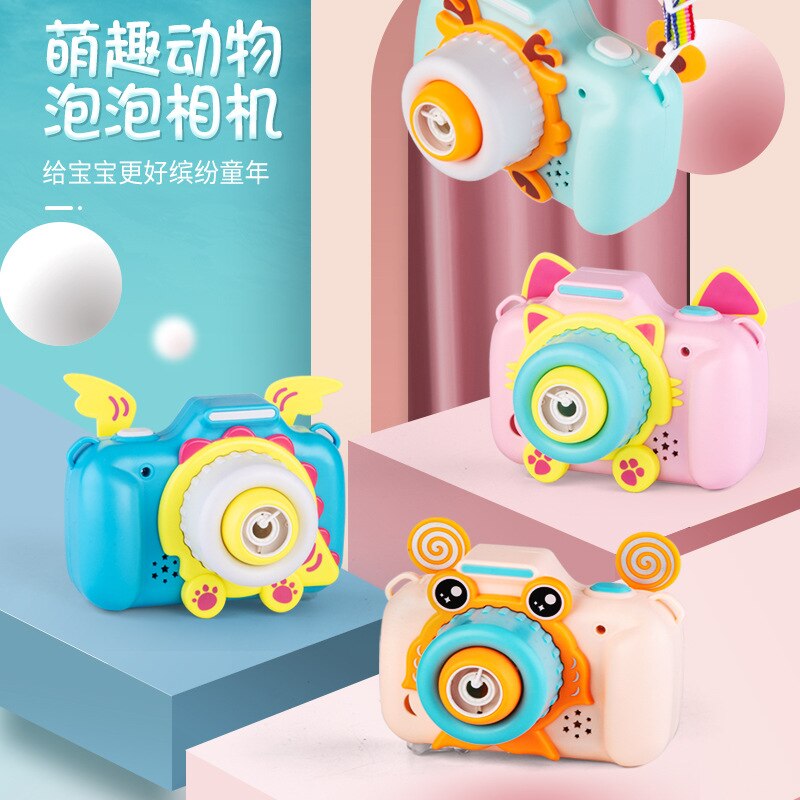 Kat Dinosaurus Bubble Machine Kinderen Volautomatische Camera Piggy Bubble Machine Muziek Lichten Cartoon Bubble Speelgoed