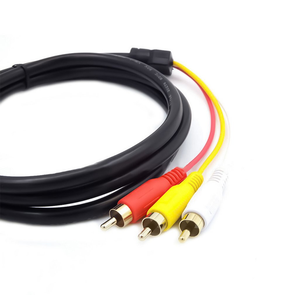 Hdmi  to 3 rca scart to-i-et adapterkabel 1.5m hdmi han-s-video  to 3 rca av lydkabel 3 rca phono adapter