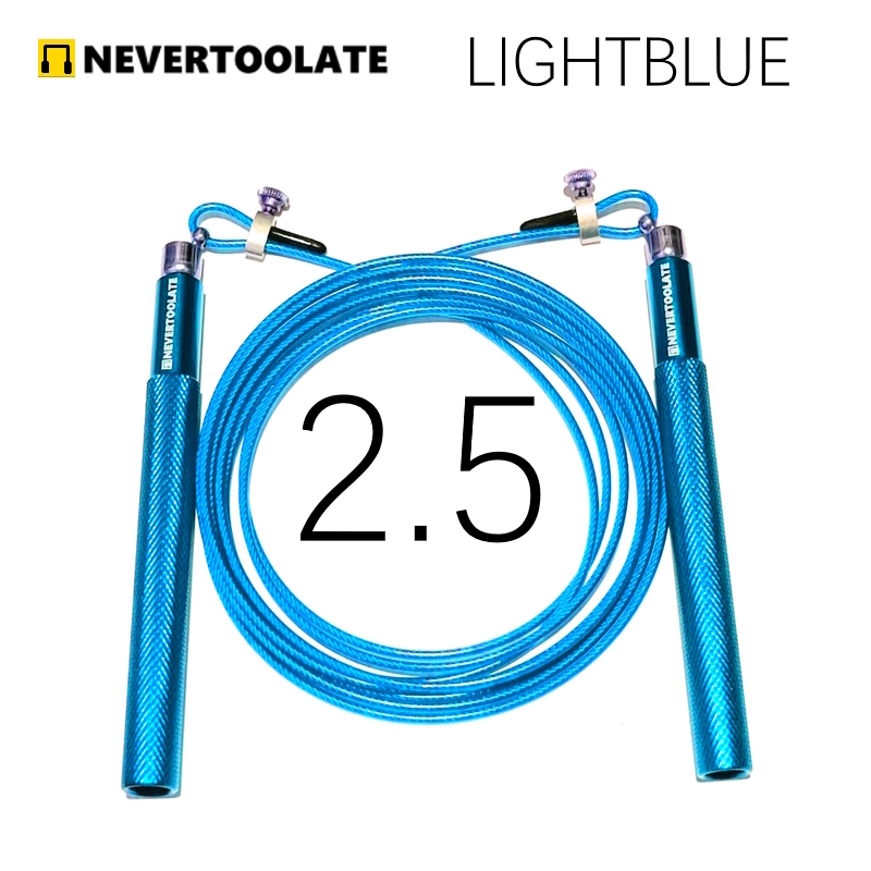 2.5mm pvc coated steel cord speed jump rope metal handle with ball bearing and 360 rotate gear skipping double under: PURPLE