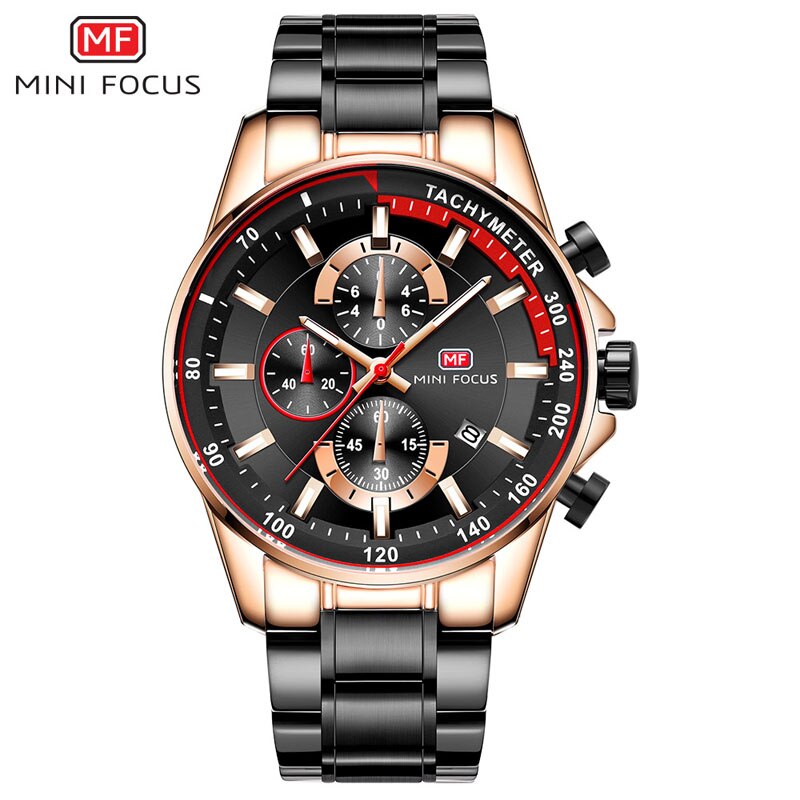 Heren Horloge Top Luxe Big Wijzerplaat Zwart Quartz Mannen Horloges Chronograaf Sport Horloge Man Rvs Datum Klok wach: 02