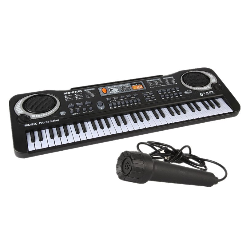 61KEY Digital Music Electronic Musical Instrument with Microphone Musical Keyboard Beginner Electronic Organ: Default Title