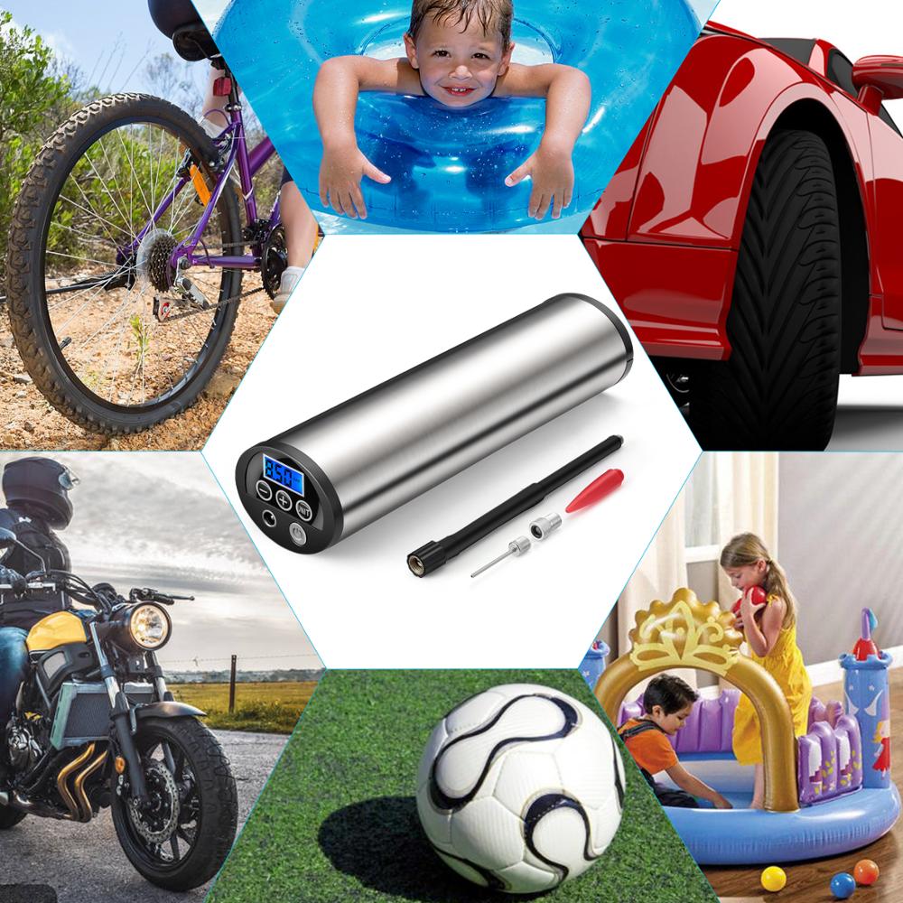 Wireless Car Inflatable Pump 150PSI Air Inflator Recharge Tyre Pump with Digital Tire Pressure LED Light for Bike Car Toy Motor