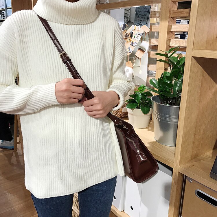 Korean Simple Basic Knitted Sweaters Women Winter Turtleneck Long Sleeve Pullovers Sweater Female Casual Jumper 8 Colors