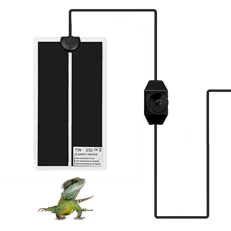 Pet Heating Pad Reptile Heater Heating Warm Tortoise Lizard Spider Winter Heating Pad EU / US/UK Plug: 7W EU Plug