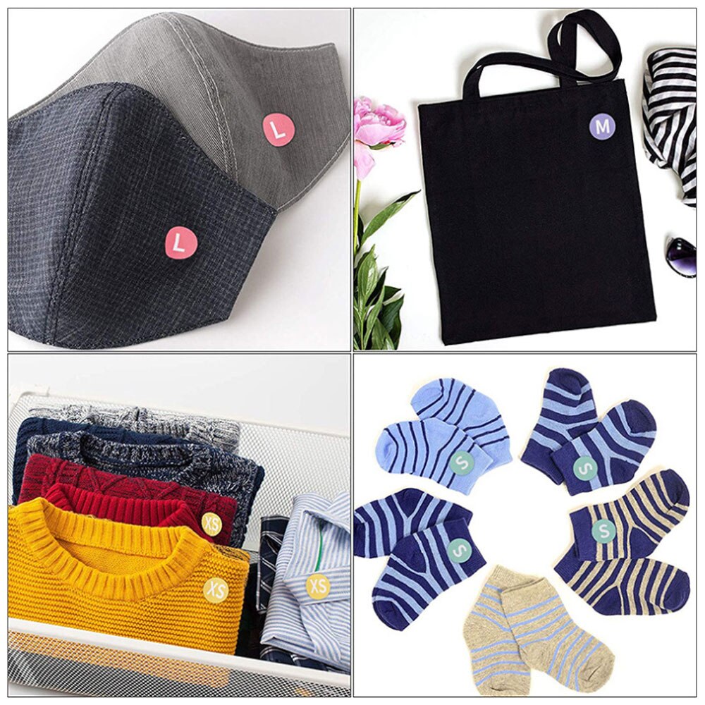 500Pcs Papier Kleding Maat Stickers Beschrijfbare Ronde Vorm Zelfklevende Toepassing Garment Maat Etiketten Blanco Note Nummer Tags