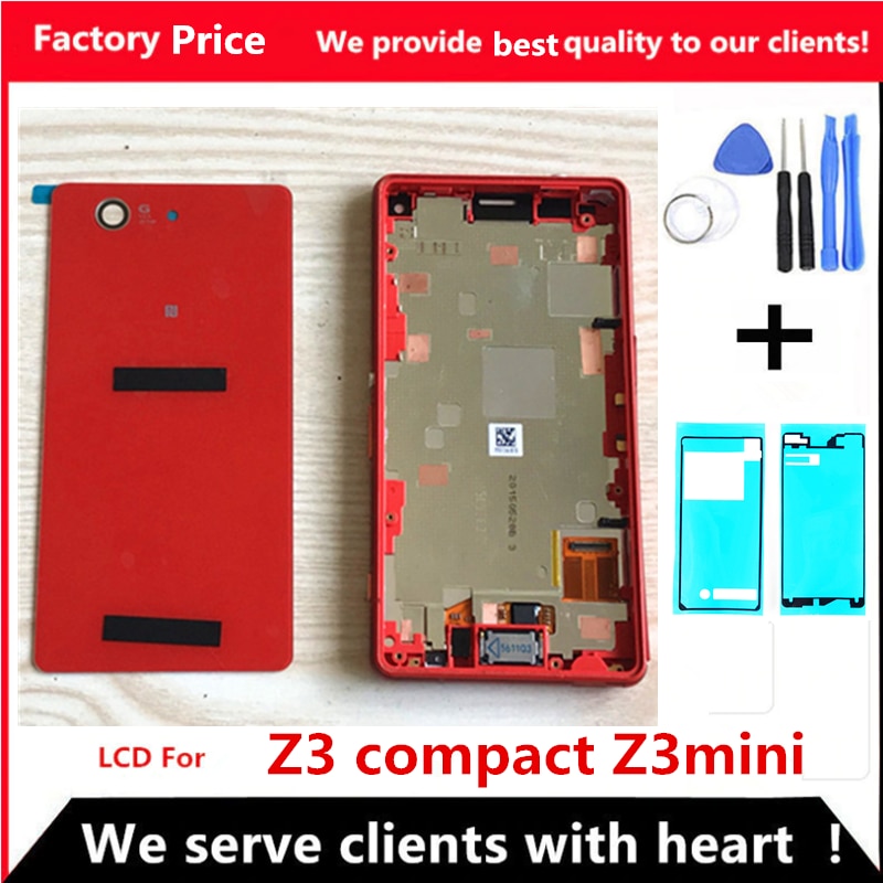 Lcd Voor Sony Xperia Z3 Compact Touch Screen Display Met Frame Plug Back Cover Z3Mini D5803 D5833 Voor Sony Xperia z3 Compact Lcd