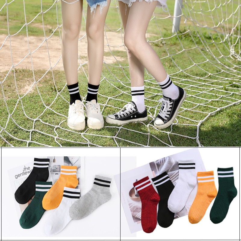 1 Pair Style Cute Women's Casual Stripe Cotton Comfortable Ventilation Korean Edition Cotton Socks