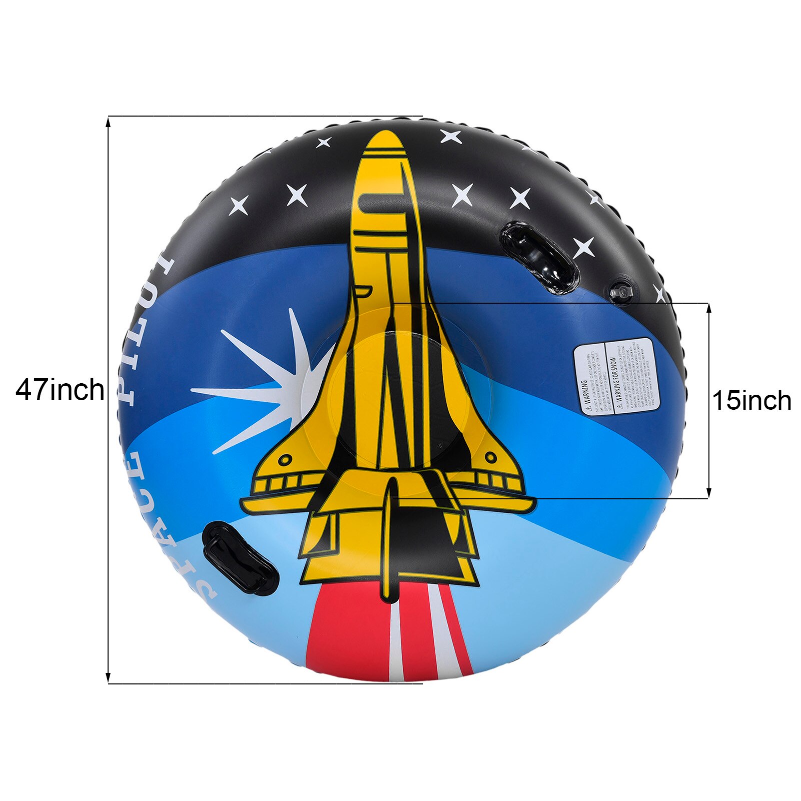 Tubo de nieve grande de 47 pulgadas, trineo inflable para nieve gruesa para adultos