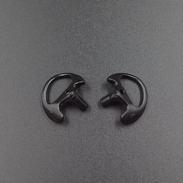 Moules d&#39;oreille, 2 pièces, Radio bidirectionnelle, oreillettes de remplacement, insertion pour Tube de bobine acoustique, kits audio, accessoires pour écouteurs,: 1 pair L / Black