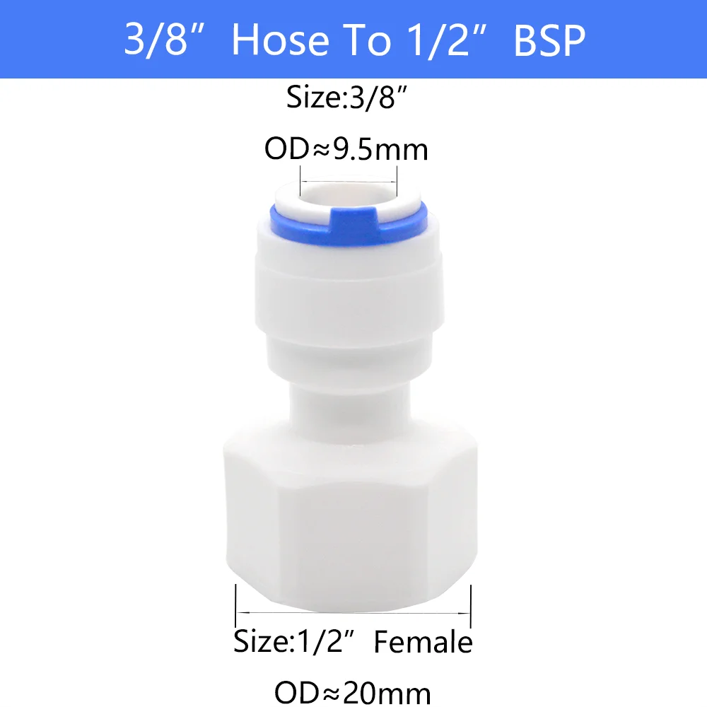 Aquarium Connector - Female Thread Adapter - Straight Combination Tube - Plastic: Orange