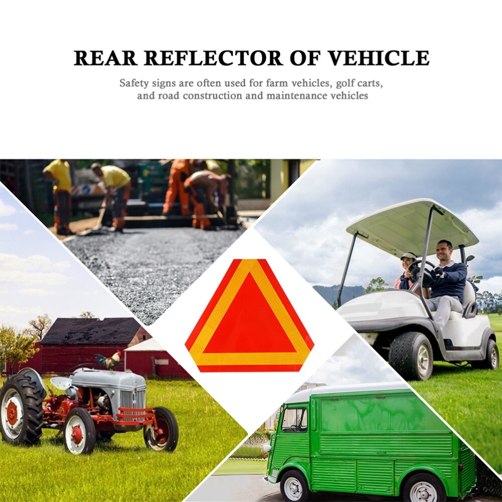 2 Pcs Practical Reflective Board Car Reflector Slow Moving Sign Vehicle Sign