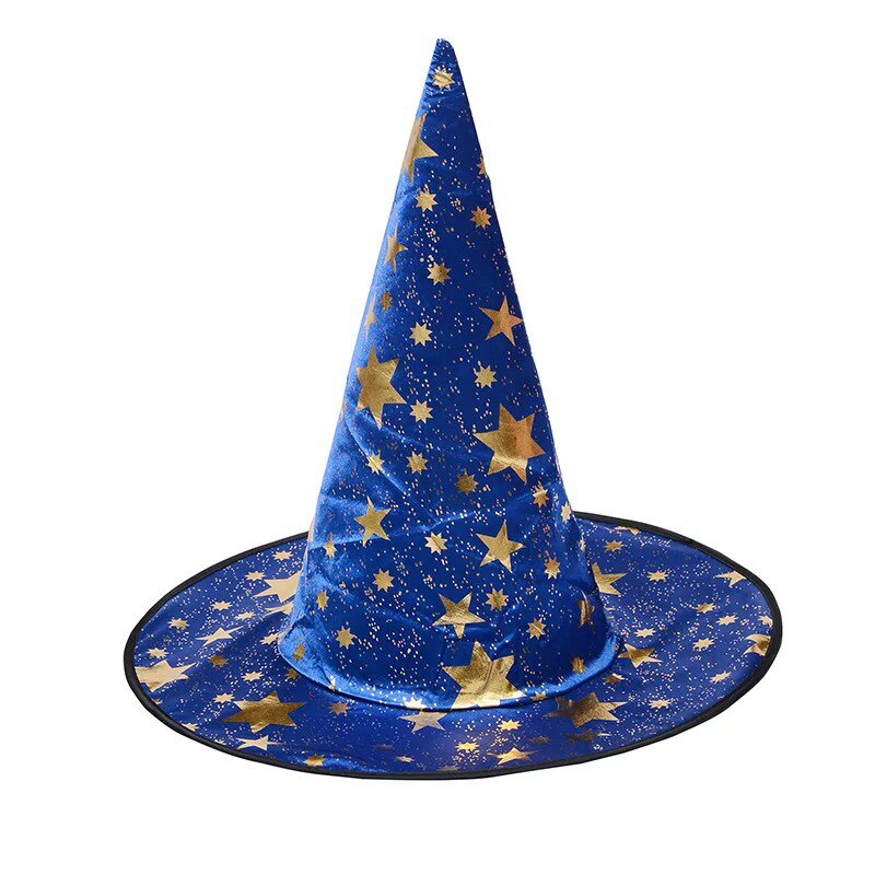 Sombreros de bruja para mascarada, sombrero de mago con cinta, gorros de , accesorios para disfraces de Cosplay, decoración de de Halloween: blue