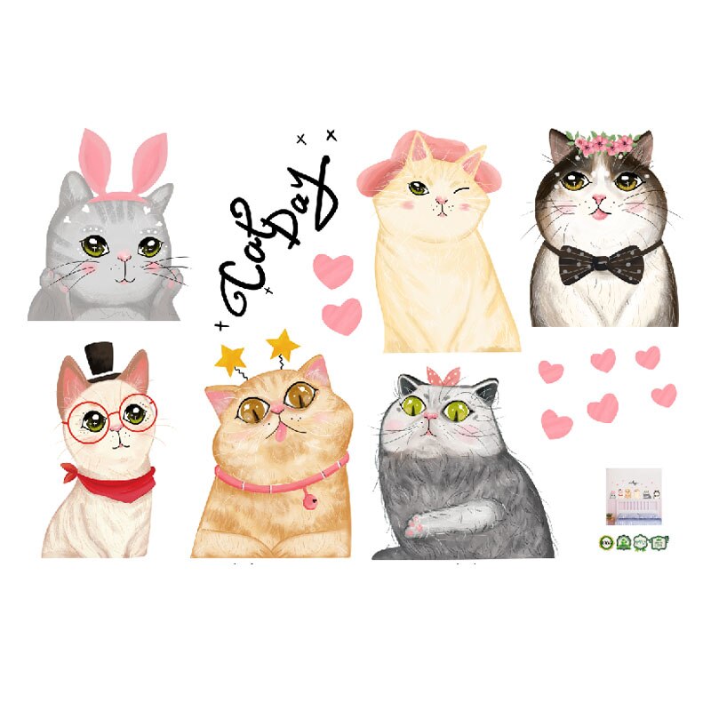 Tofok schattige dieren cartoon deurstickers voor kinderkamers slaapkamer huis muurschilderingen doe-het-zelf safari muursticker beer konijn kastdecoratie: T8