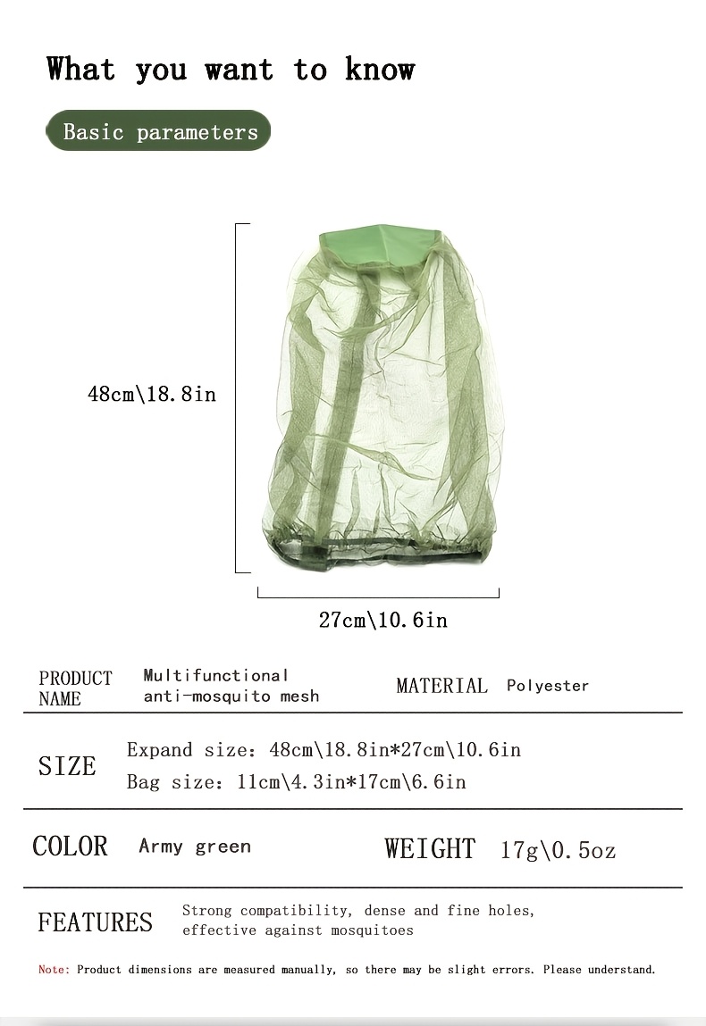 1 mosquitera verde de EVA para exteriores: malla retráctil automática, perfecta para acampar y pescar: Default Title