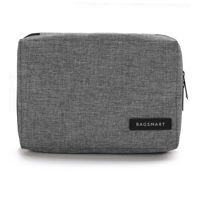 BAGSMART Reise Organisatoren für Daten Linie SD Karte USB Kabel Digital Gerät Elektronische Zubehör Tasche Nylon Reisetasche Herren Tasche: grau