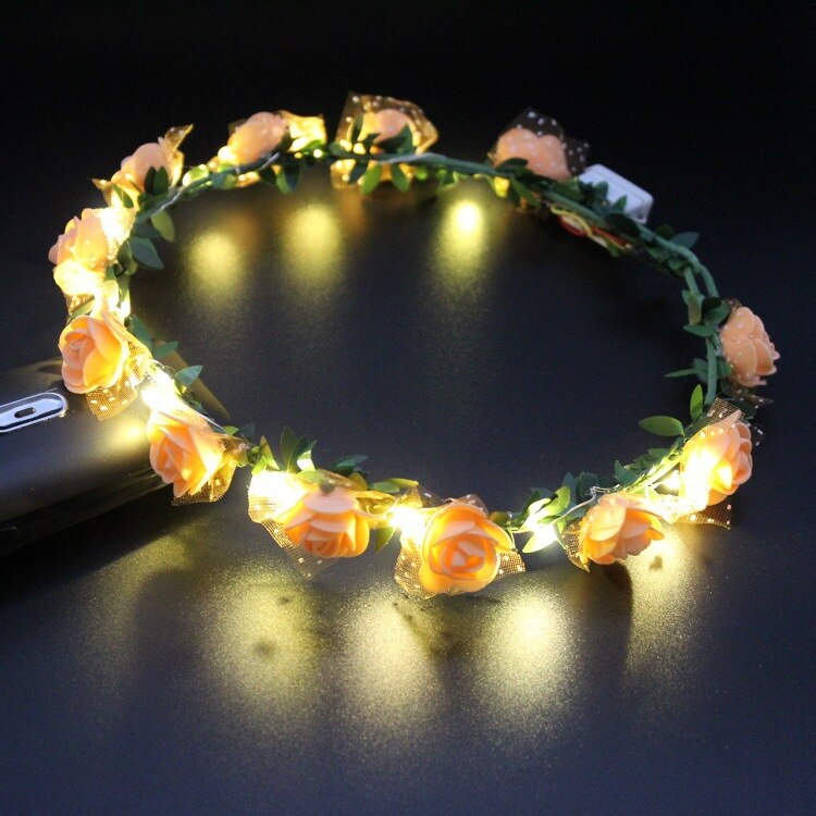 Vrouwen Meisje LED Knippert Lichtgevende Licht Bloem Hoofdband Haarband Hoofddeksels Kerst Bruiloft Glow Party Supply: 2