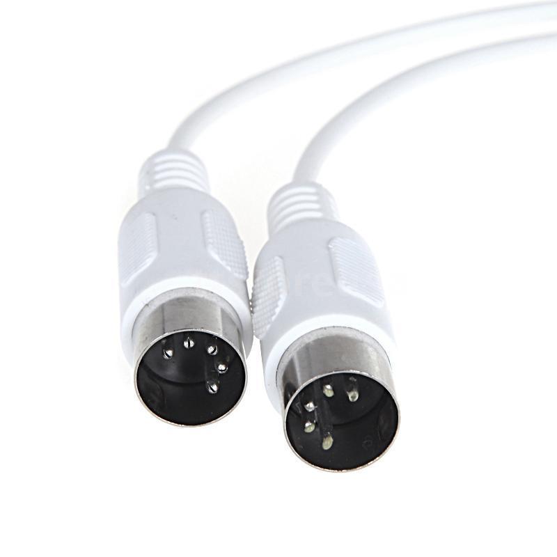 5- poliges midi-din-verlängerungskabel (stecker auf stecker),  /9.8ft- polig, weiß