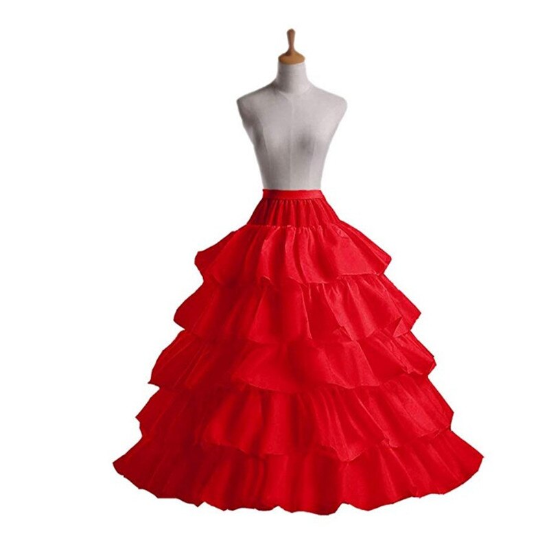 Falda larga de tul de 5 capas para mujer, enagua de 4 aros, suave, para boda, graduación, ropa interior, enagua larga de crinolina