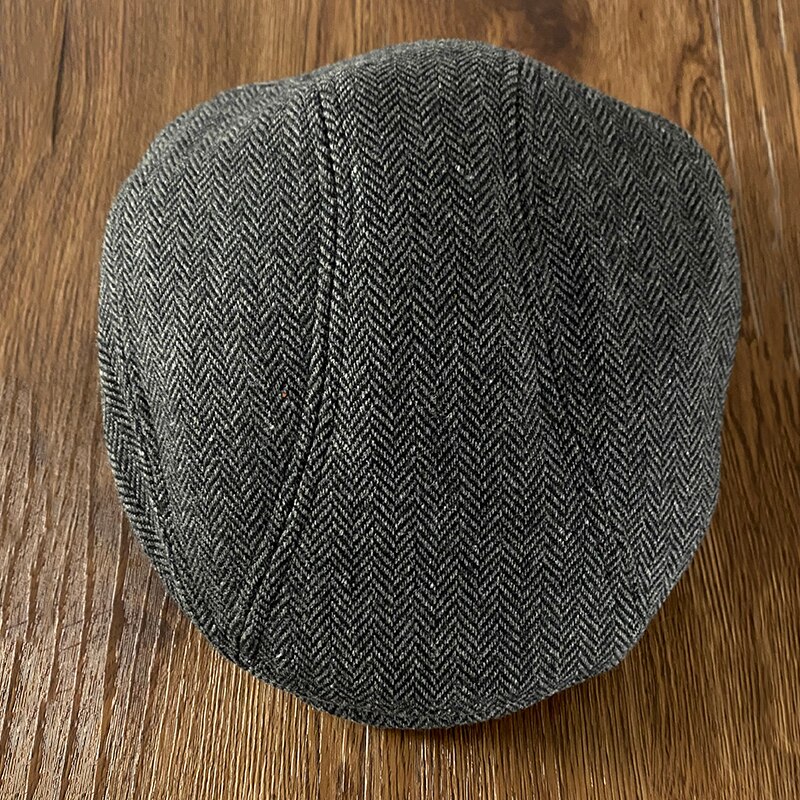 Classic Men's Stylish Caps Herringbone Newsboy Caps Cotton Wool Blend Beret Hat Flat Brim Vintage Men Berets Cap NZ285