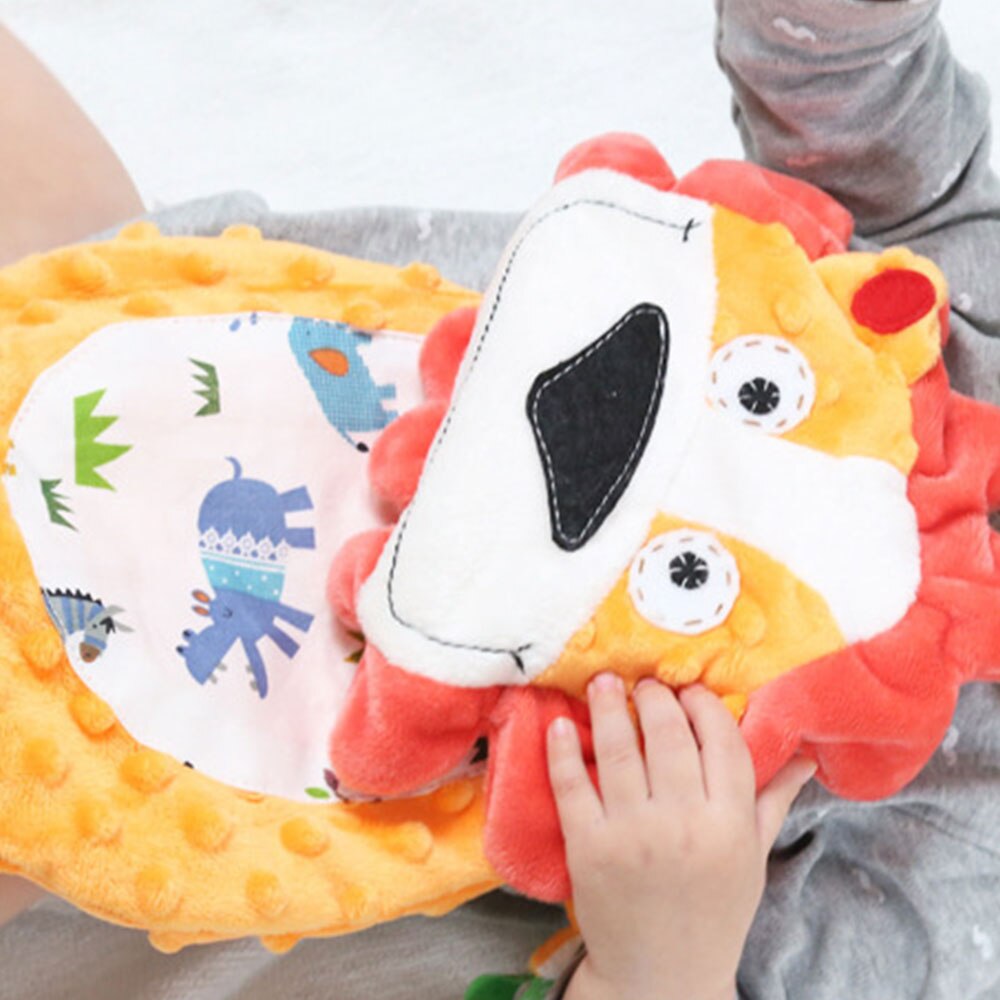 Baby Plüsch Spielzeug Puppe Beschwichtigen Handtuch Weichen Rinder Schwein Löwe Elefant Tier Spielzeug Säuglingsmarionettenpuppen Mit Gummi Ring Kinder Junge mädchen neue