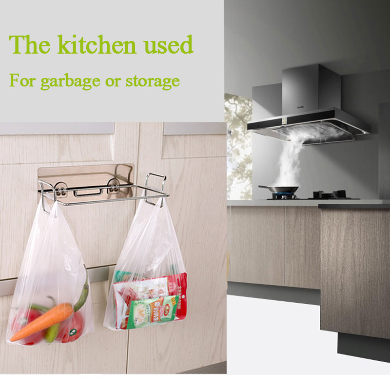 Zhangji Garbage Bags Holder Shelf Stainess Steel for Kitchen Cabinets Doors and Cupboards durable and traceless trash bag holder