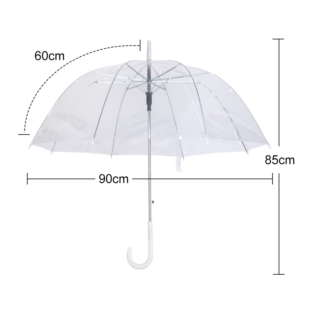 Fancytime Transparent longue poignée parapluie pluvieux Ultra léger femmes et enfants clair pluie parapluie semi-automatique femelle parapluies