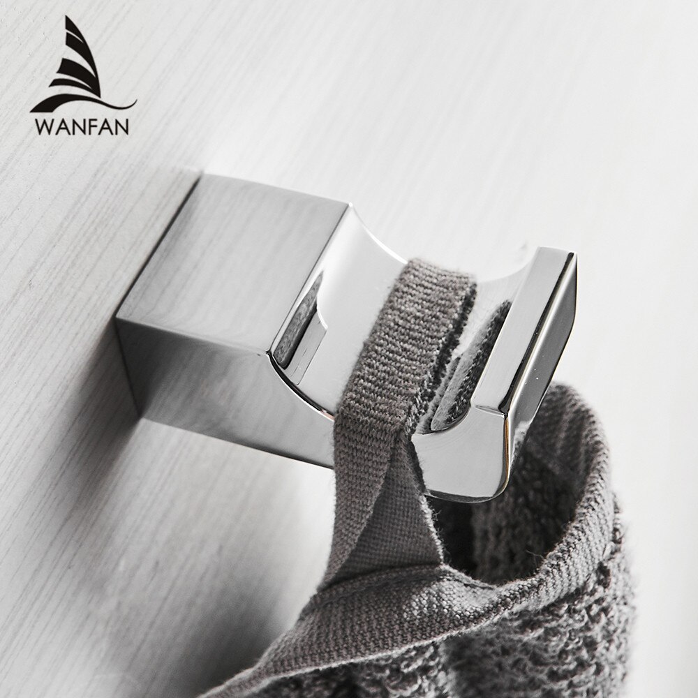 White Robe Hook Coat Hooks Wall Mounted Robe Hooks For Bathroom Kitchen Cloth Hook Bathroom Accessories Fitting FM-5782WL