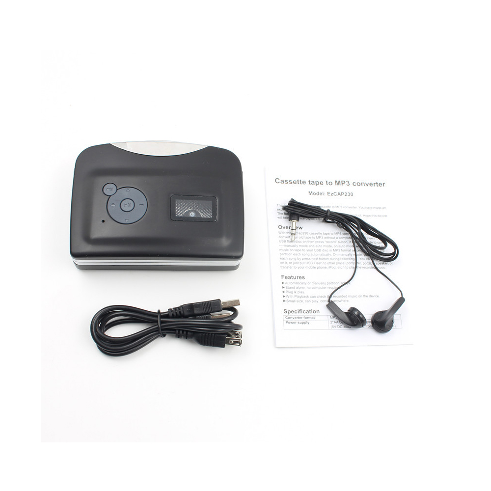 Portable USB Cassette Tape Player Walkman Tape to MP3 Converter USB Flash Drive Stereo Audio Player Capture