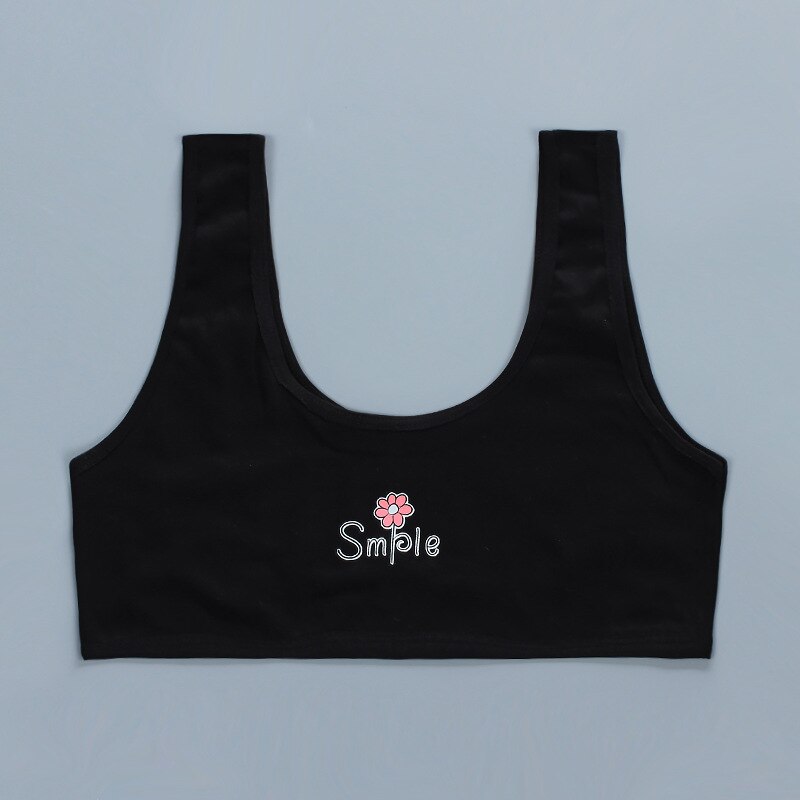 5 pz/lotto ragazze Lingerie adolescenti cotone allenamento reggiseno biancheria intima doppio strato Anti Bump Vest mezze parti superiori vestiti Junior senza coppa Tee