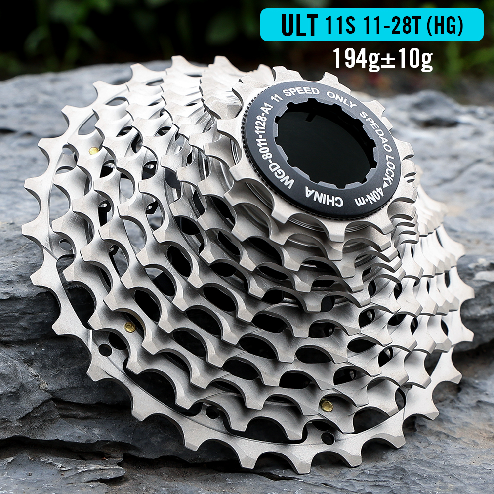 SPEDAO Racefiets Cassette Ultralight 11 Speed 11-25/28/32/34T CNC Vrijloop K7 11V 11S HG Tandwiel Voor R9100 Fiets Vliegwielen: YELLOW