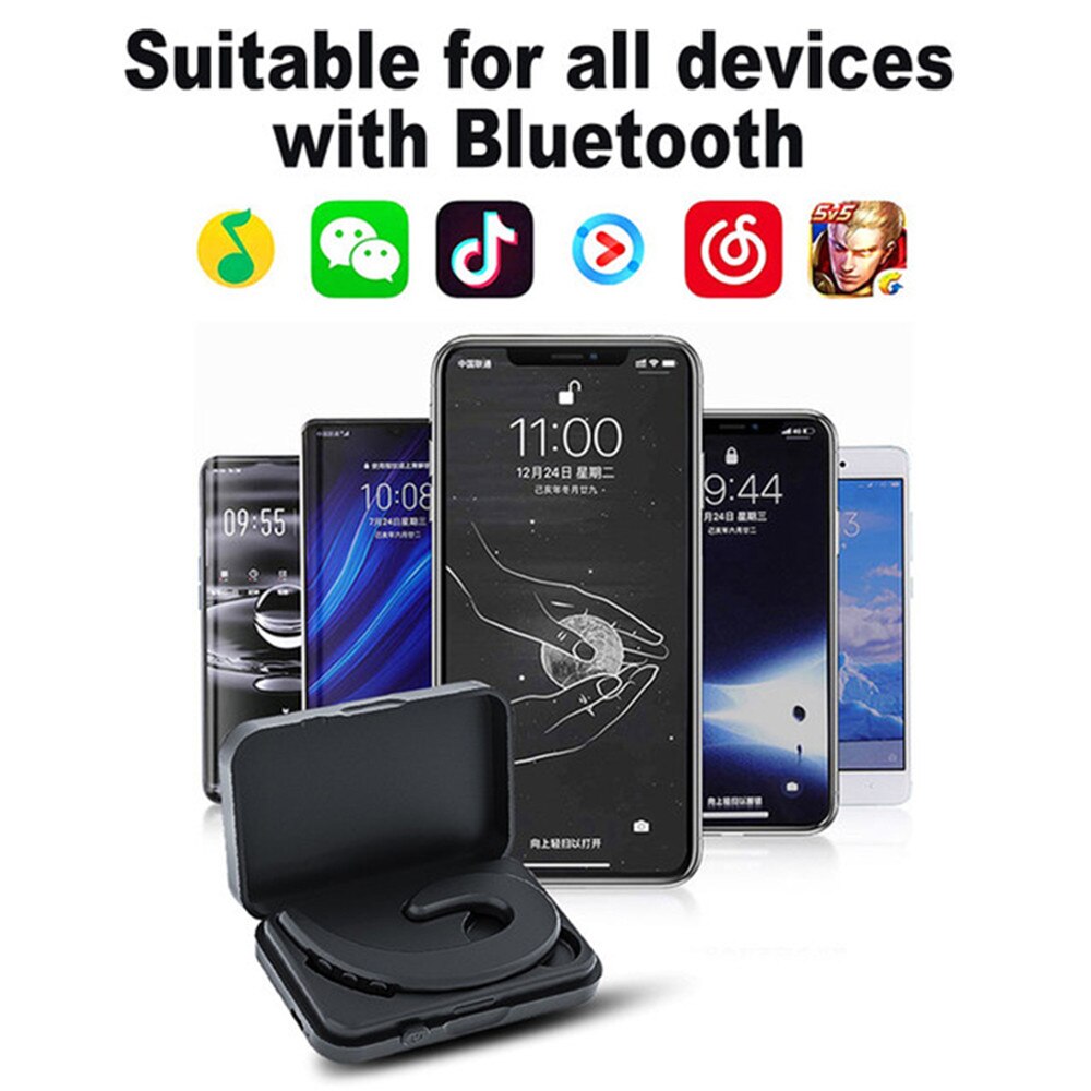 Auriculares deportivos impermeables IPX67 Y100 con Bluetooth 5,0, cascos de conducción ósea inalámbricos, gancho para la oreja para teléfono con micrófono