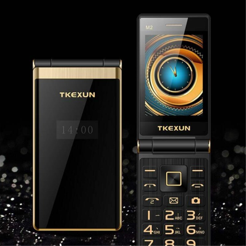 TKEXUN M2 Flip Metall Körper Telefon 3,0 Handschrift Bildschirm Mobile Handy Clamshell Dual Bildschirm Große Batterie Große Tastatur