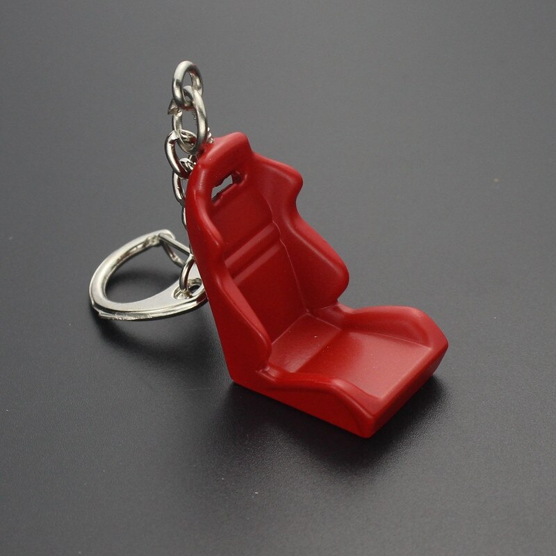 Tuning Racing Car Keychains For Keys Holder Metal Seat Bottle Wheel Nuts Moto Keyring Trinket Gadgets Auto Accessories: Seat red