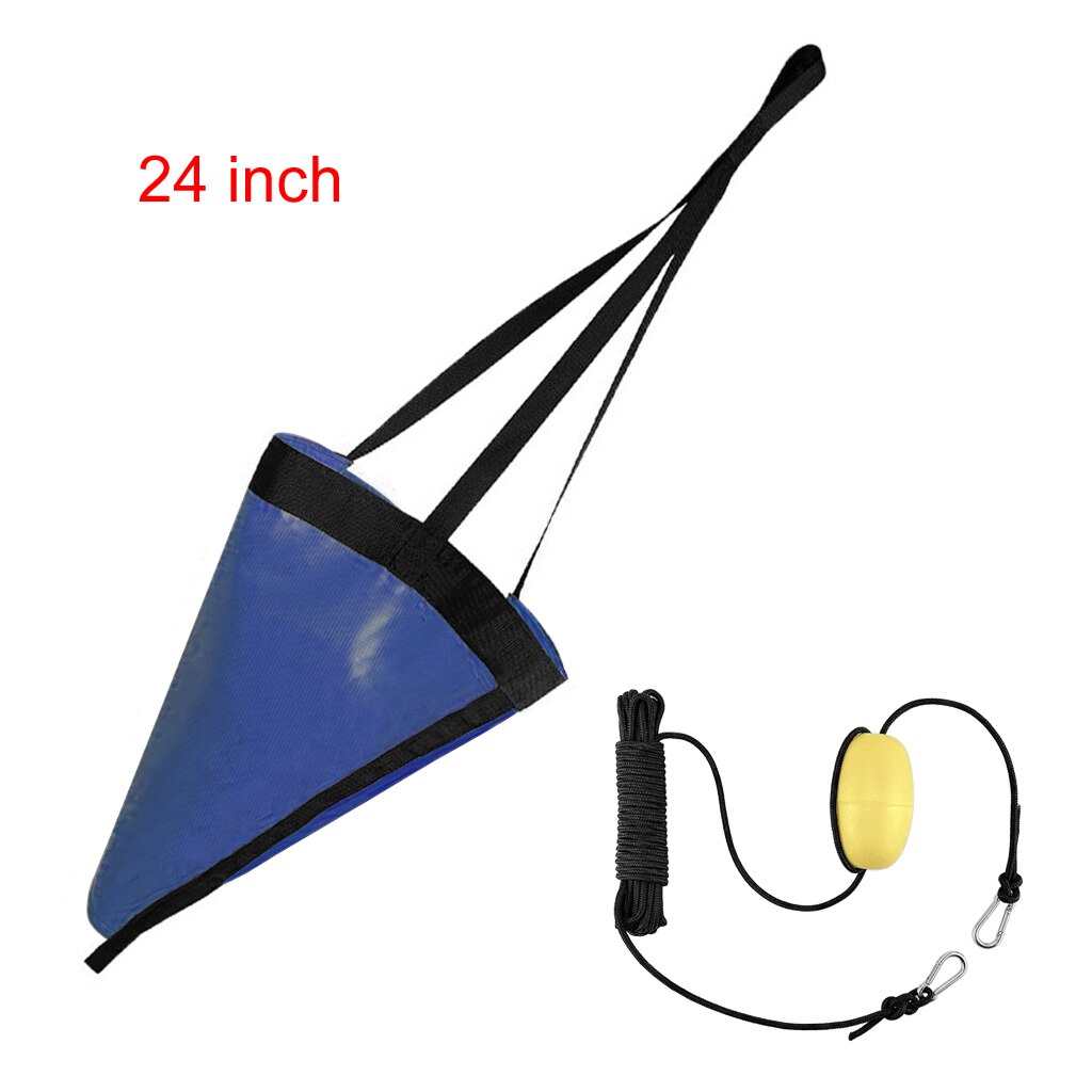 24 inch Marine PVC Sea Anchor Drift Anchor Kayak Canoe Boat Float Drogue Drifting Brake Rowing 30ft Retrieving Tow Throw Line: Blue With Throw Line
