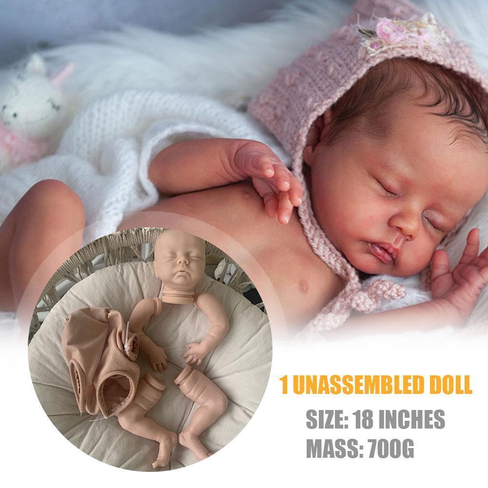 18inch Reborn Doll Kit Delilah Lifeike Fresh Color Soft Doll Parts DIY Z2L7