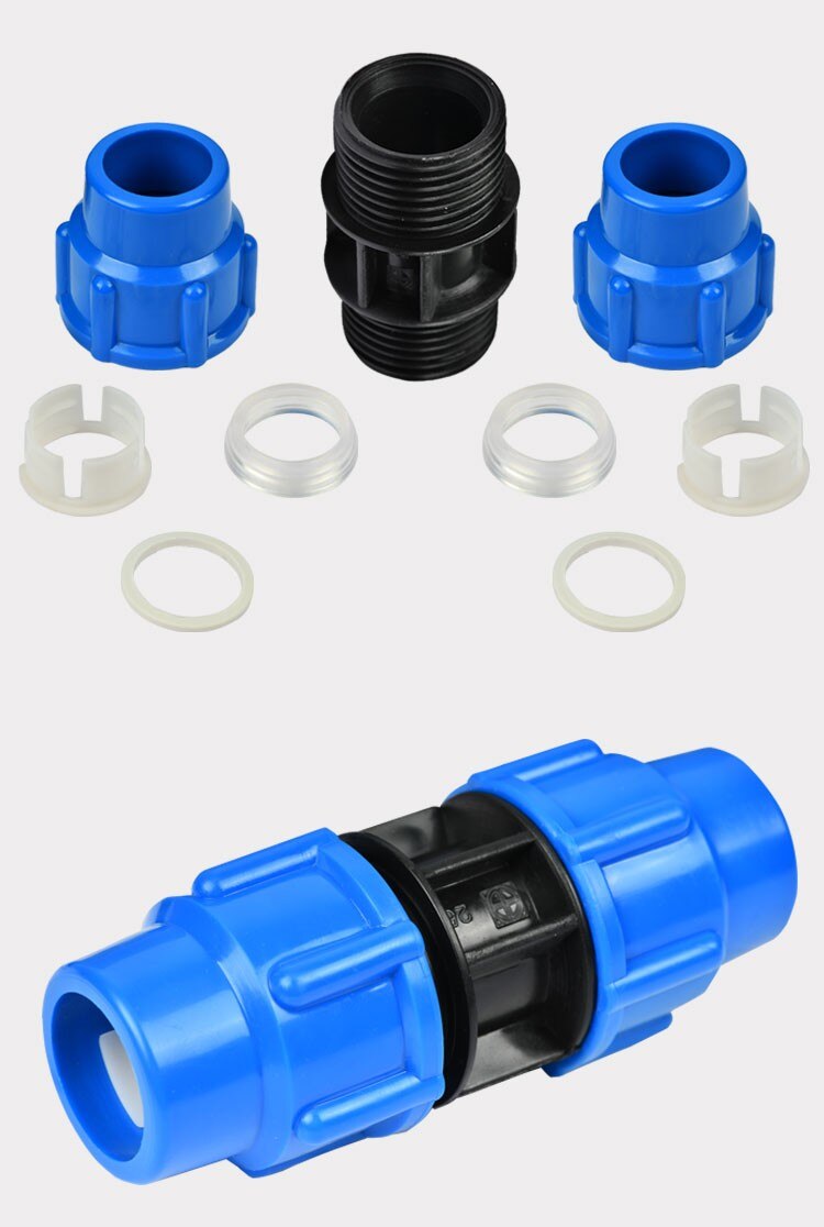PE pipe joint quick connect union pe pipe fitting pipe direct fitting 20mm 25mm 32mm