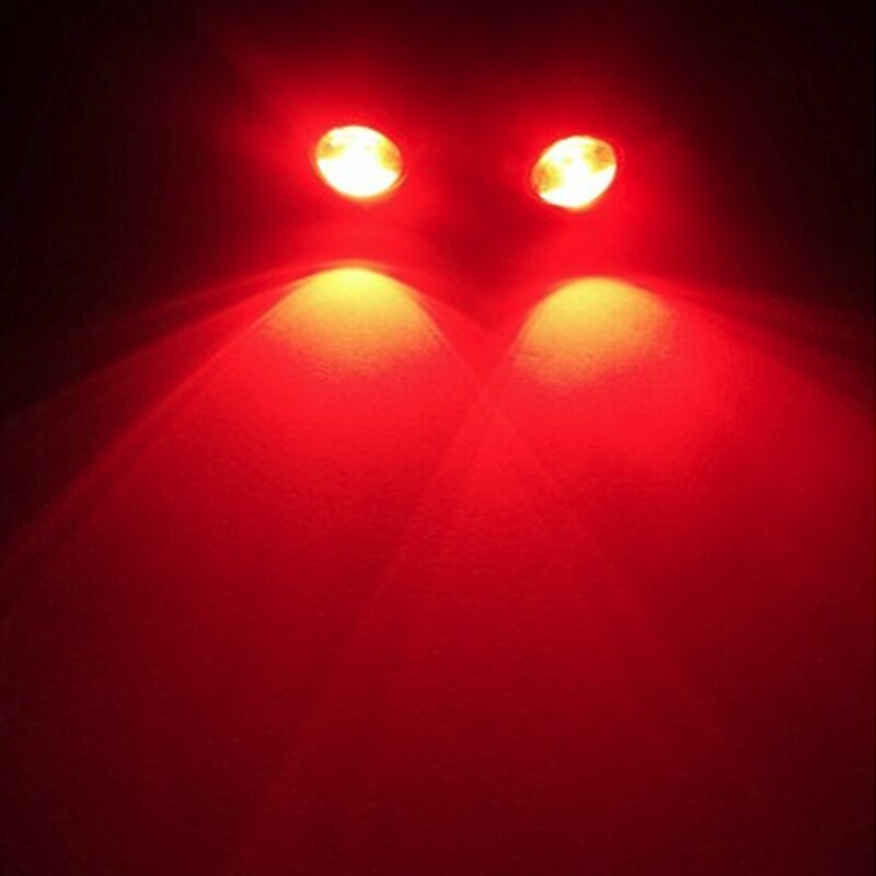 Luz LED de marcha diurna de ojo de águila, lámpara de marcha atrás DRL, blanco, 12V, 5W, Ojo de águila, ojo de halcón, luces de circulación diurna, accesorio para coche de 23mm: 2pcs Red