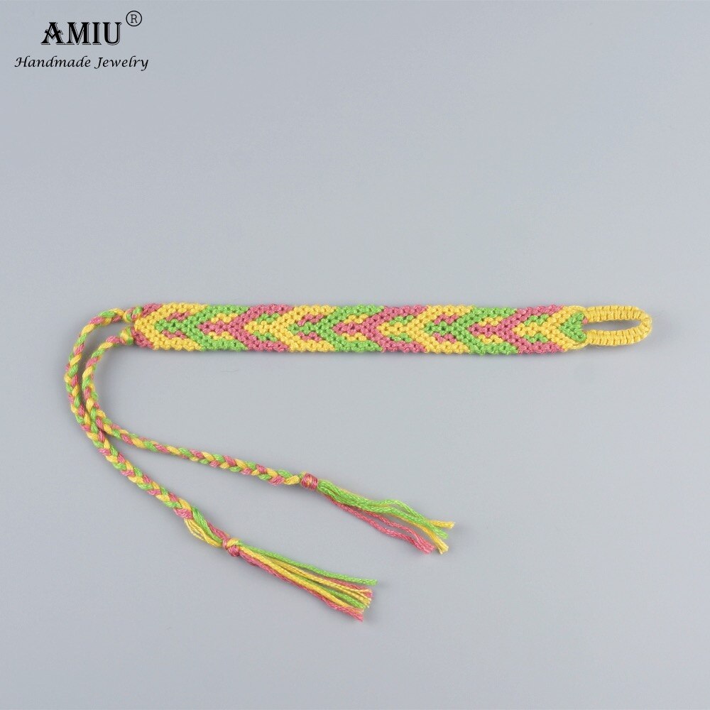 AMIU Andean Freundschaft Armbänder Handarbeit Gewebt Baumwolle Freundschaft Armbänder Macrame Armbinde Boho Stil Fußkettchen wickeln Armbinde